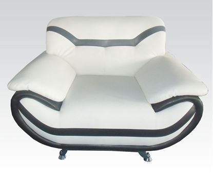 Picture of Modern Rozene White Black Bonded Leather Chair 