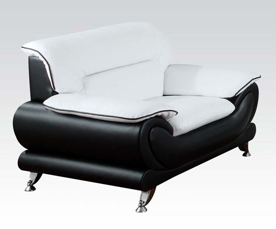 Picture of Orel Black White Bonded Leather Chair 