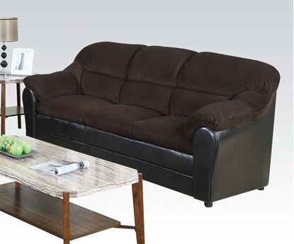 Picture of Modern Connell Chocolate Corduroy Espresso Sofa 