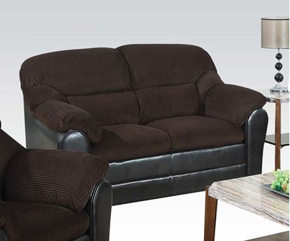 Picture of Modern Connell Chocolate Corduroy Espresso Loveseat 