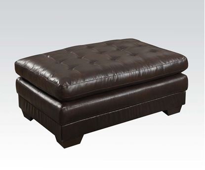 Picture of Nigel Dark Brown Bonded Leather Match Ottoman 