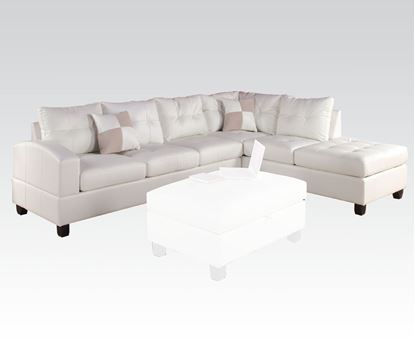 Picture of Kiva White Bonded Leather RF Sectional Sofa with 2 Pillows