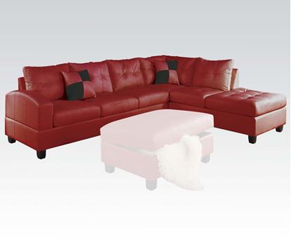Picture of Kiva Red Bonded Leather RF Sectional Sofa with 2 Pillows