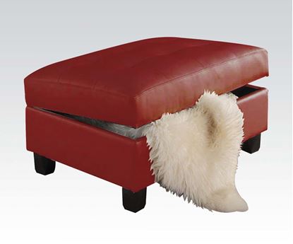 Picture of Kiva Red Bonded Leather Ottoman 