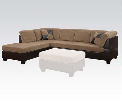 Picture of Connell Contemporary Light Brown Sectional Sofa w/Pillows