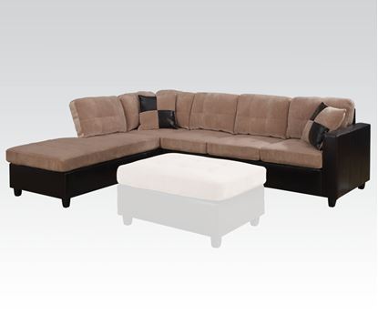 Picture of Modern Camel Champion Dark Brown PU Reversible Sectional Sofa 