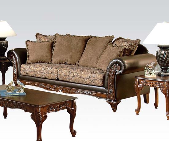 Picture of Transitional Fairfax Chocolate Two Tone Fabric Sofa 