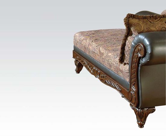Picture of Transitional Fairfax Chocolate Two Tone Fabric Chaise 
