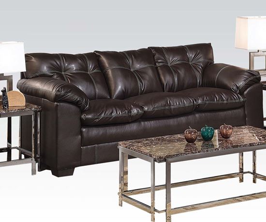Picture of Contemporary Hayley Onyx  Bonded Leather Upholstered Sofa