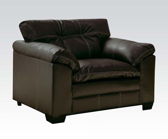 Picture of Contemporary Hayley Onyx  Bonded Leather Upholstered Chair