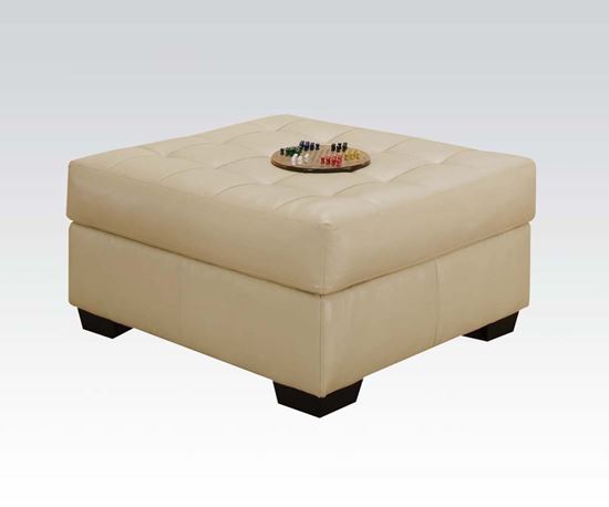 Picture of Natural Bonded Leather Ottoman 