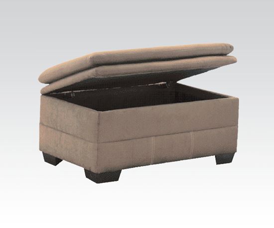 Picture of Lucille Contemporary Sage Microfiber Fabric Ottoman 