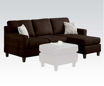 Picture of Chocolate Microfiber Reversible Sectional Set     W