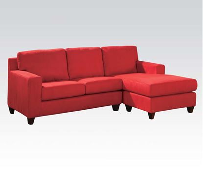 Picture of Red Finish Reversible Chaise Sectional