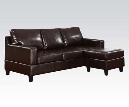 Picture of Espresso Bonded Leather Reversible Chaise Sectional