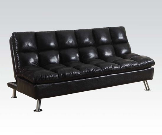 Picture of Modern Black Polish Microfiber Adjustable Sofa Bed