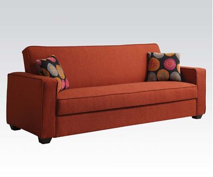 Picture of Linen Red Adjustable Sofa w/2 Pillows