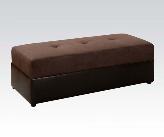 Picture of Lakeland Chocolate Microfiber Ottoman with Storage