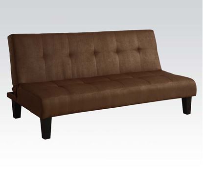 Picture of Emmet Contemporary Brown Microfiber Adjustbale Futon Sofa