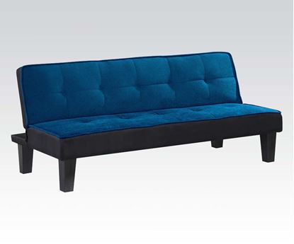 Picture of Elegance Blue Fabric Adjustable Futon Sofa Futons 