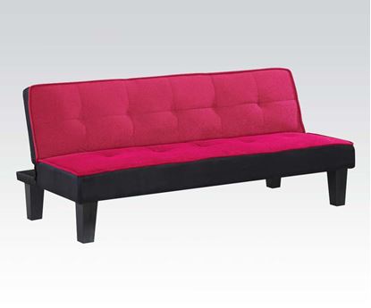 Picture of Stylish Microfiber Adjustable Futon Sofa Futon in Pink Finish
