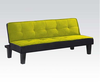Picture of Green Microfiber Upholstery Adjustable Sofa Futon 