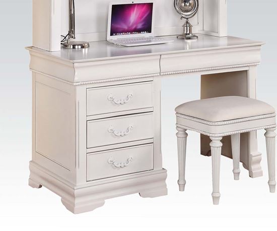 Picture of Classique White Finish Youth Computer Desk w/ 3 Drawers