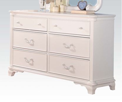 Picture of Ira Two Tone Youth 6 Drawer Dresser in White Finish
