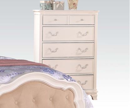 Picture of Ira Two Tone Youth Chest with 2 Hidden Drawers in White Finish