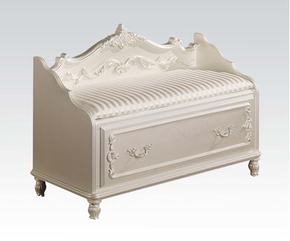 Picture of Pearl White Finish Storage Bench
