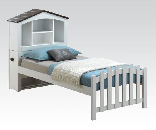 Picture of Docila White and Chocolate Finish Youth Full Bed
