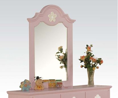 Picture of Floresville Pink w/ White Flower Dresser Mirror