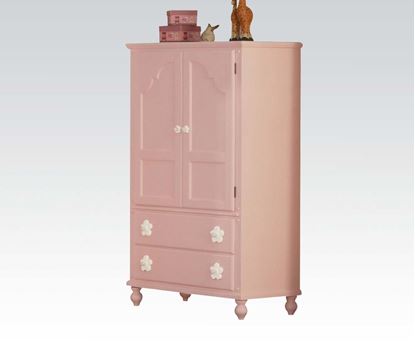 Picture of Floresville Pink Wood Kids TV Armoire
