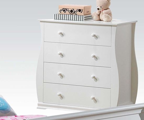 Picture of Nebo White Wave Shaped Youth Bedroom 4 Drawers Chest