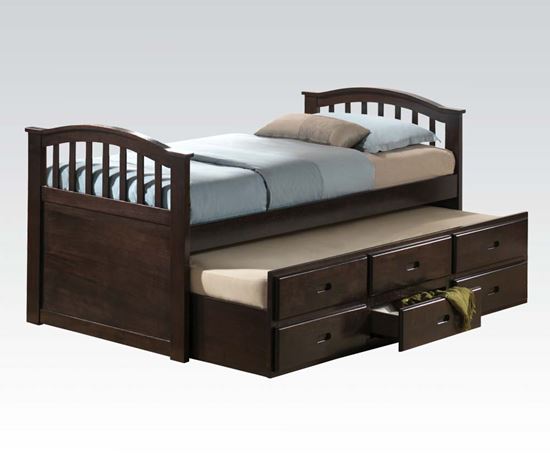 Picture of San Marino Dark Walnut Storage Twin Captain Bed with Trundle T