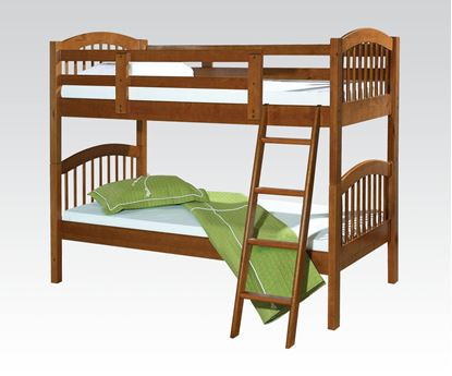 Picture of Modern Honey Oak Finish Twin Twin Bunk Bed by  37110