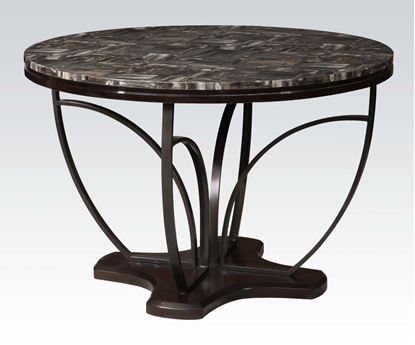 Picture of Amelia Faux Marble & Espresso Finish Dining Table