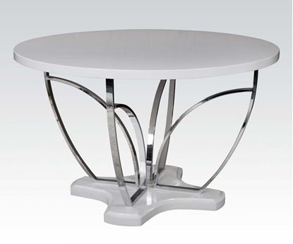 Picture of Danny Modern Round White Chrome Dining Table