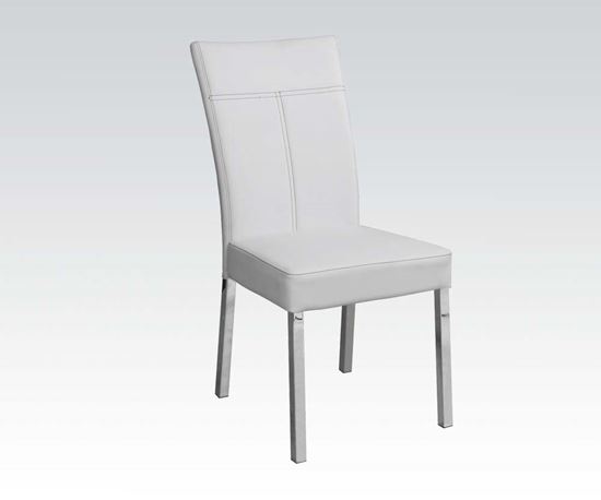 Picture of 4 Pcs. Side Chair in White PU and Chrome Finish  (Set of 4)