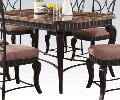 Picture of Galiana Transitional Brown Marble Top Dining Table
