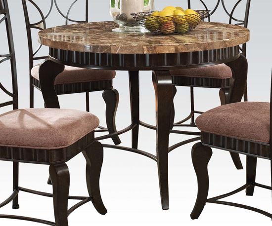 Picture of Galiana Brown Round Marble Top Dining Table