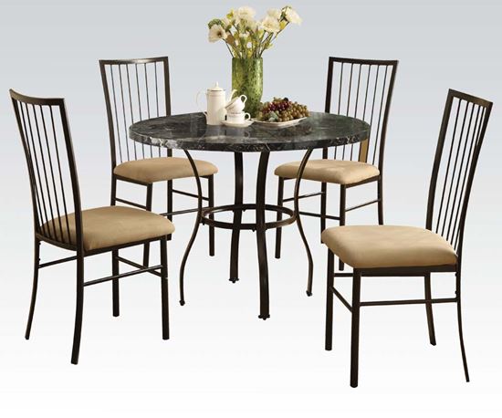 Picture of 36"Dia Bk  5Pc Pk Dining Set  W/P2 (Ista 3A)