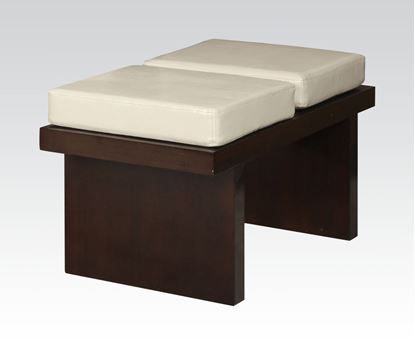 Picture of Keelin Collection Espresso Finish / Beige PU Bench