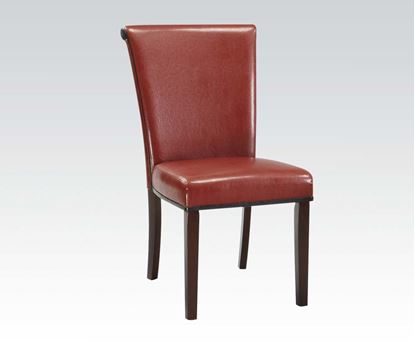 Picture of 2 Pcs. Red PU Side Finish Chair    (Set of 2)