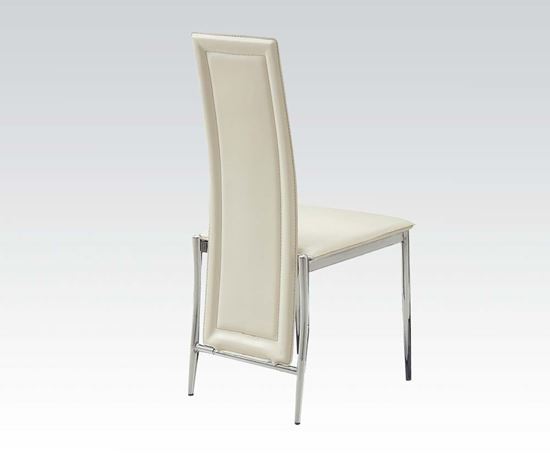 Picture of Riggan 2 Pcs. Side Chair in Chrome and Cream PU Finish    (Set of 2)