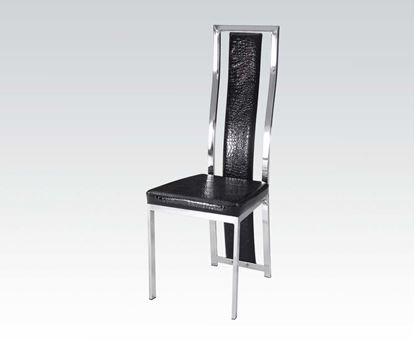 Picture of 6 Pcs. PU Chair with Black PU and Chrome  (Set of 6)