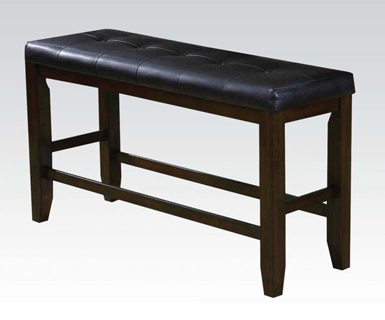 Picture of Urbana Espresso Wood Counter Height Bench with Black PU Cushion