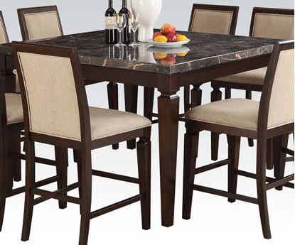Picture of Agatha Black Marble Top Dining Table in Espresso Finish