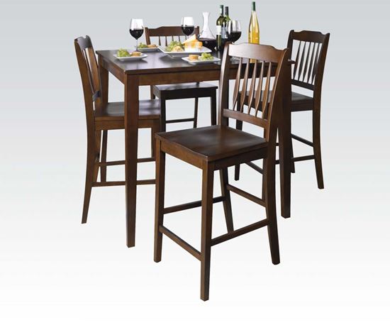 Picture of 5 Pcs. Pack Donnie Walnut Finish Counter Height Table Set