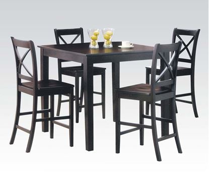 Picture of 5 PCs. Pack Dark Cappuccino Finish Counter Height Table Set
